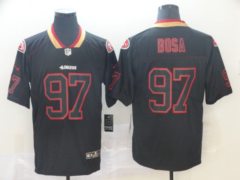 Men San Francisco 49ers #97 Bosa Nike Lights Out Black Color Rush Limited NFL Jersey